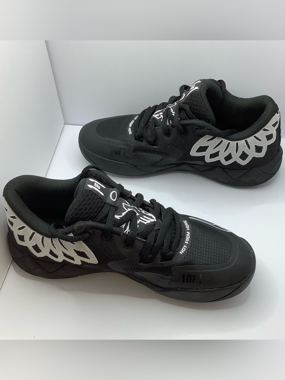 PUMA Lamelo Ball “Not From Here” 1 of 1 Youth Black White Basketball Sneakers - Picture 3 of 8